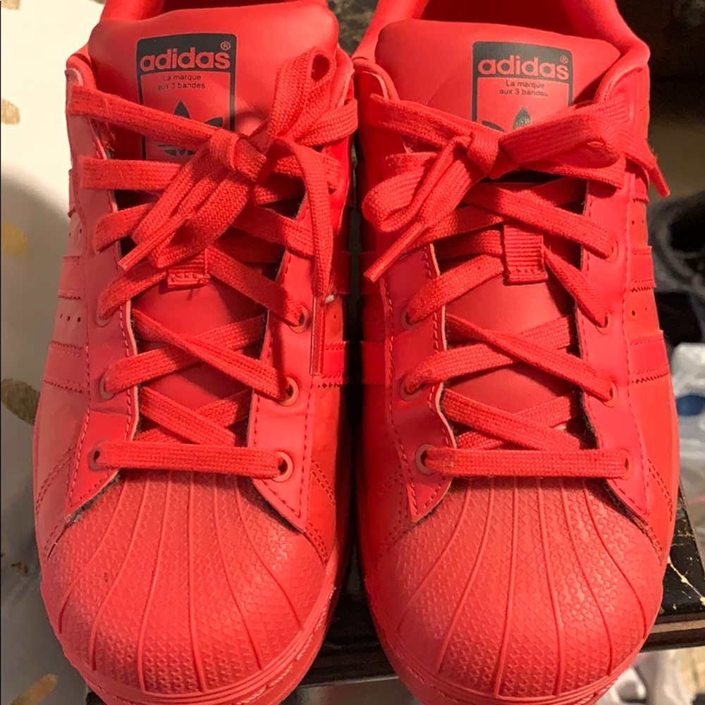 Red adidas sneakers